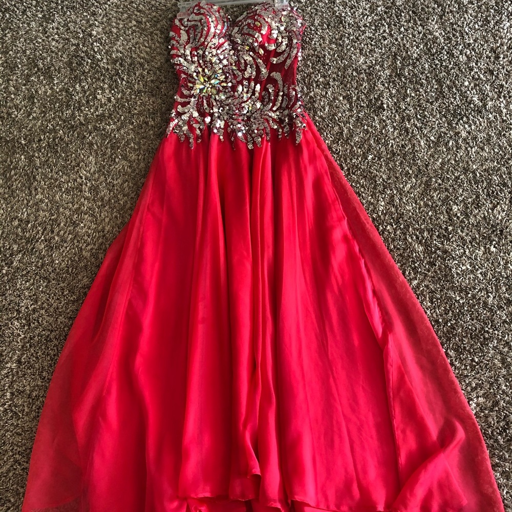 Alyce Paris sequin see through corset prom dress